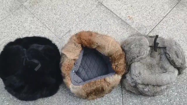 IFSUN Mens Winter Real Rabbit Fur Aviator Hat Russian Ushanka Hats